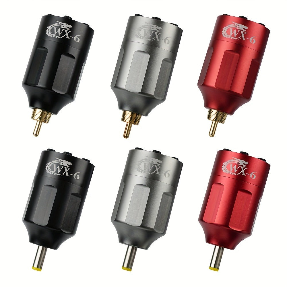 WX-6 Rechargeable Tattoo Power Supply with LED Display and Four RCA or DC Color Configurations