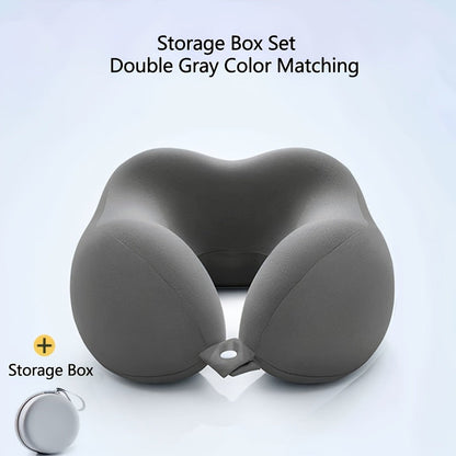 Memory Foam Travel Neck Pillow with Storage Bag – Ergonomic Slow Rebound Support, Machine Washable Cover, for Travel, Office & Napping