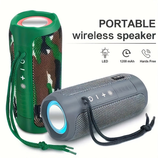 TG227 Portable Bluetooth Speaker with LED Breathing Light, TWS Stereo Sound, USB-C Rechargeable, Wireless Speaker for Outdoor Camping, Hiking, Gatherings