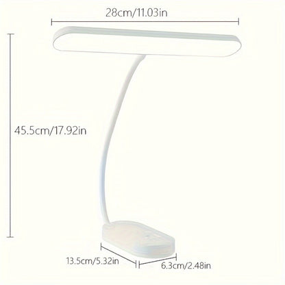 Gooseneck LED Desk Lamp with 28cm Light Bar, 45.5cm Height and Dry-Battery or USB Power Options