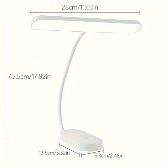 Eye Care LED Desk Lamp Gooseneck Flexible Neck – No Flicker, 3 Color Temperatures Dimmable, USB Charging Port, Table Reading Light for E-Book, Study, Home Office & Bedroom