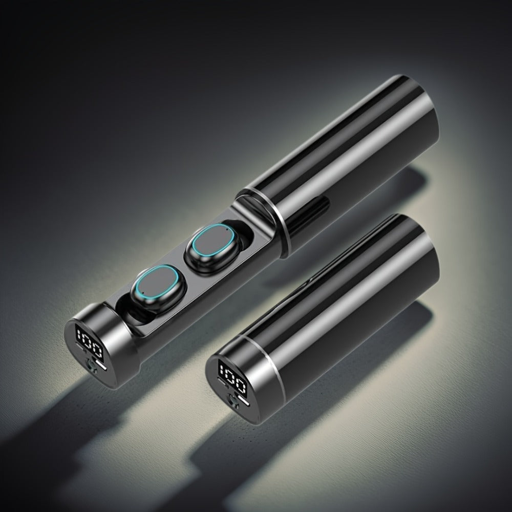 True Wireless Earbuds with Torchlight Charging Case, Touch Controls, Built-In Microphone and USB Charging