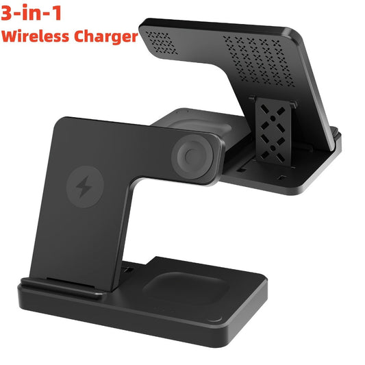 4-Color MagSafe 3-in-1 Wireless Charging Station 15W – Fast Charge Stand for iPhone 17 16 15 14 13 12 Pro Max, Apple Watch Ultra Series 10 9 8 7 SE & AirPods 4 3 2 Pro | Sky Blue Sakura Pink White Black