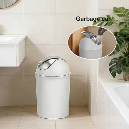 Seven-Piece Bathroom Accessory Set with Waste Bin, Toilet Brush, Dispenser and Containers in Seven Colors