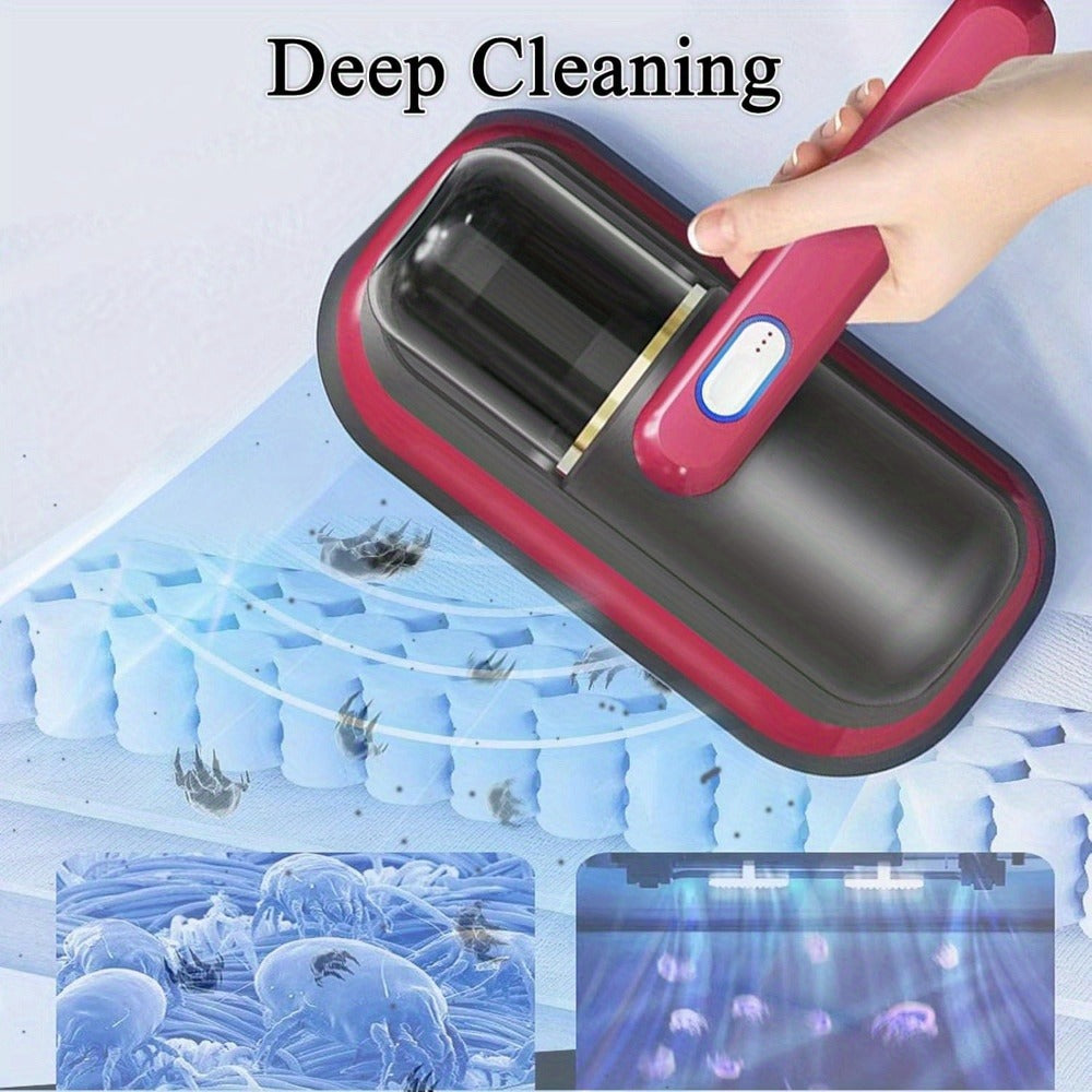Cordless Mattress Vacuum Cleaner with 9.6 x 9.4-Inch Body, Clear Dust Cup and Purple Checkout Option
