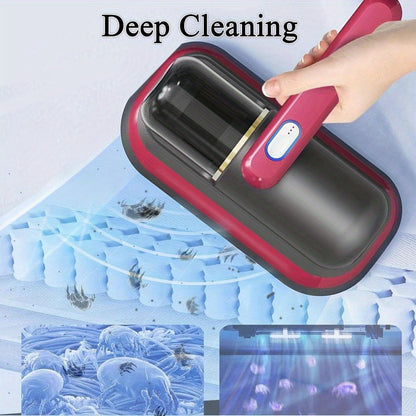 Cordless Mattress Vacuum Cleaner with 9.6 x 9.4-Inch Body, Clear Dust Cup and Purple Checkout Option