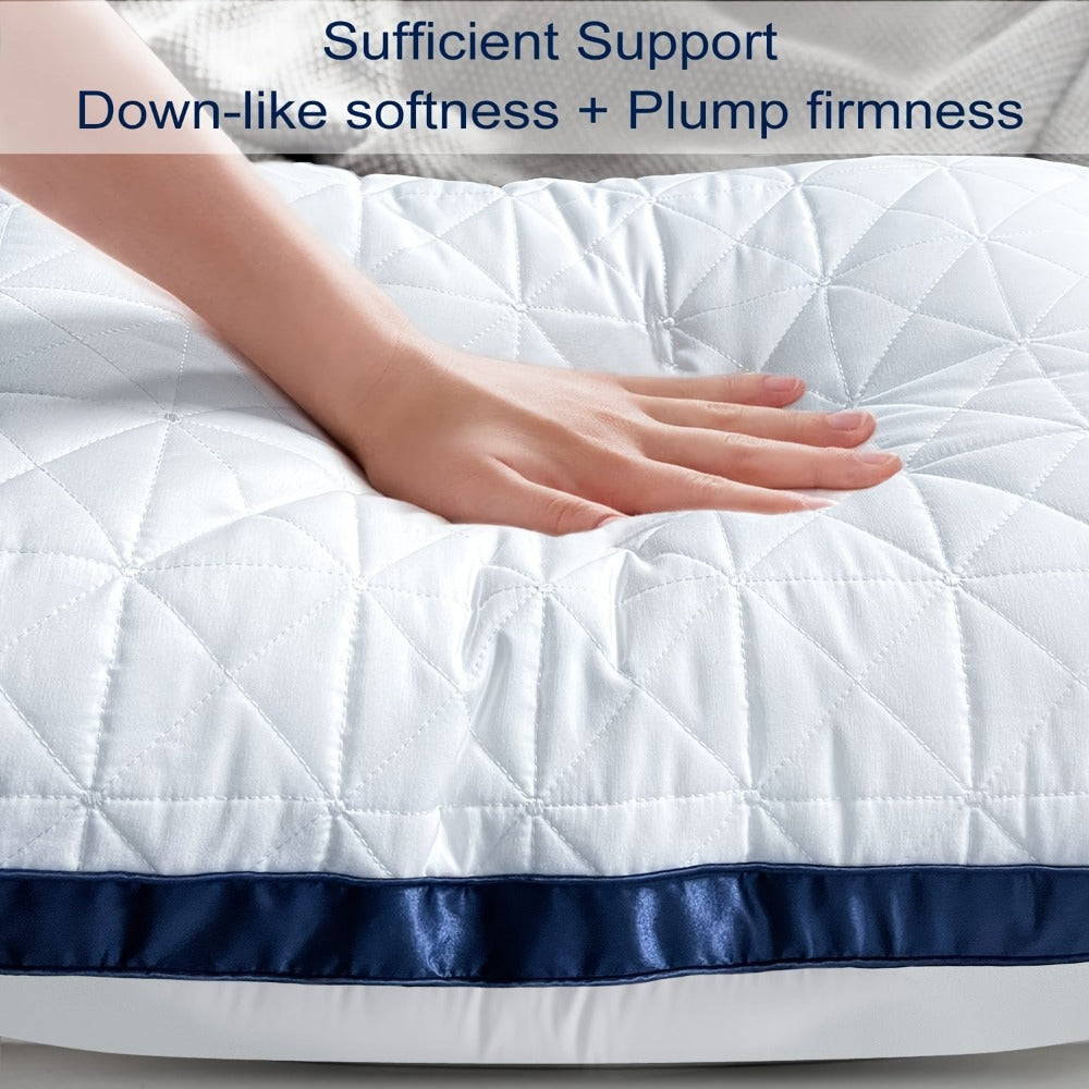 Pillow Set for Beds in Standard, Queen or King Size with Gusseted Edges and 2- or 4-Piece Options
