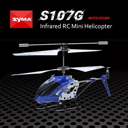 Syma S107G RC Mini Helicopter 3.5 Channel Infrared Gyro Stable Hover Indoor Remote Control Helicopter – USB Rechargeable, Beginner Friendly, Red Blue, Kids Teens Adults Gift