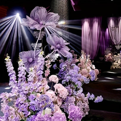 Artificial Flowers Giant Three-Piece Silk Mesh Display Set with Base, Branches and Eight Color Options