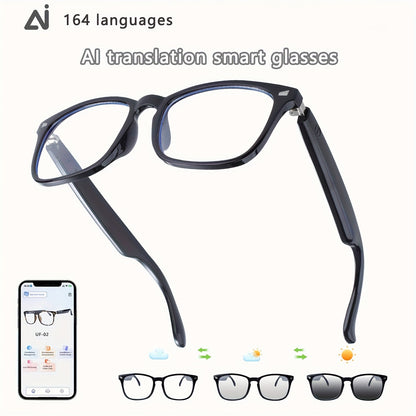 Smart Glasses 160-Language Translation Eyewear with Open-Ear Audio and 19 Photochromic Frame Options