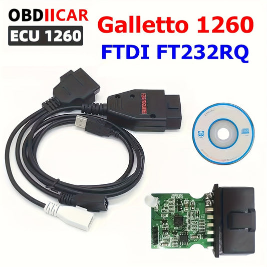 Galletto 1260 ECU Programmer & OBD2 Flashing Cable – ECU Tuning Tool for Toyota, Ford, BMW, Audi, VW, Honda, Nissan, Mercedes | EDC16 EDC15 Diesel & Petrol Cars