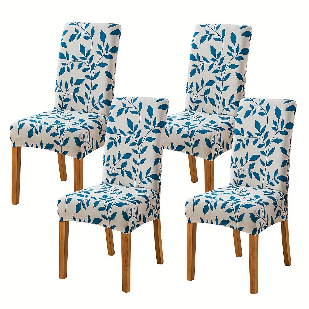 Printed Stretch Dining Chair Covers in Ten Patterns with Four- or Six-Piece Set Checkouts for Parsons Chairs