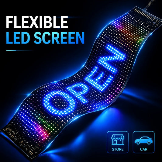 Programmable LED Sign – Flexible Matrix Display with App Control, Custom Text & Animations, Music Sync, USB Powered LED Panel for Bedroom Decor Store Window Business Display (3 Sizes)