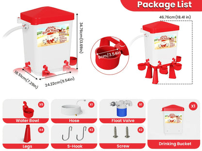 Chicken Waterer | Float Valve Hose Connect Continuous Auto Chick Duck