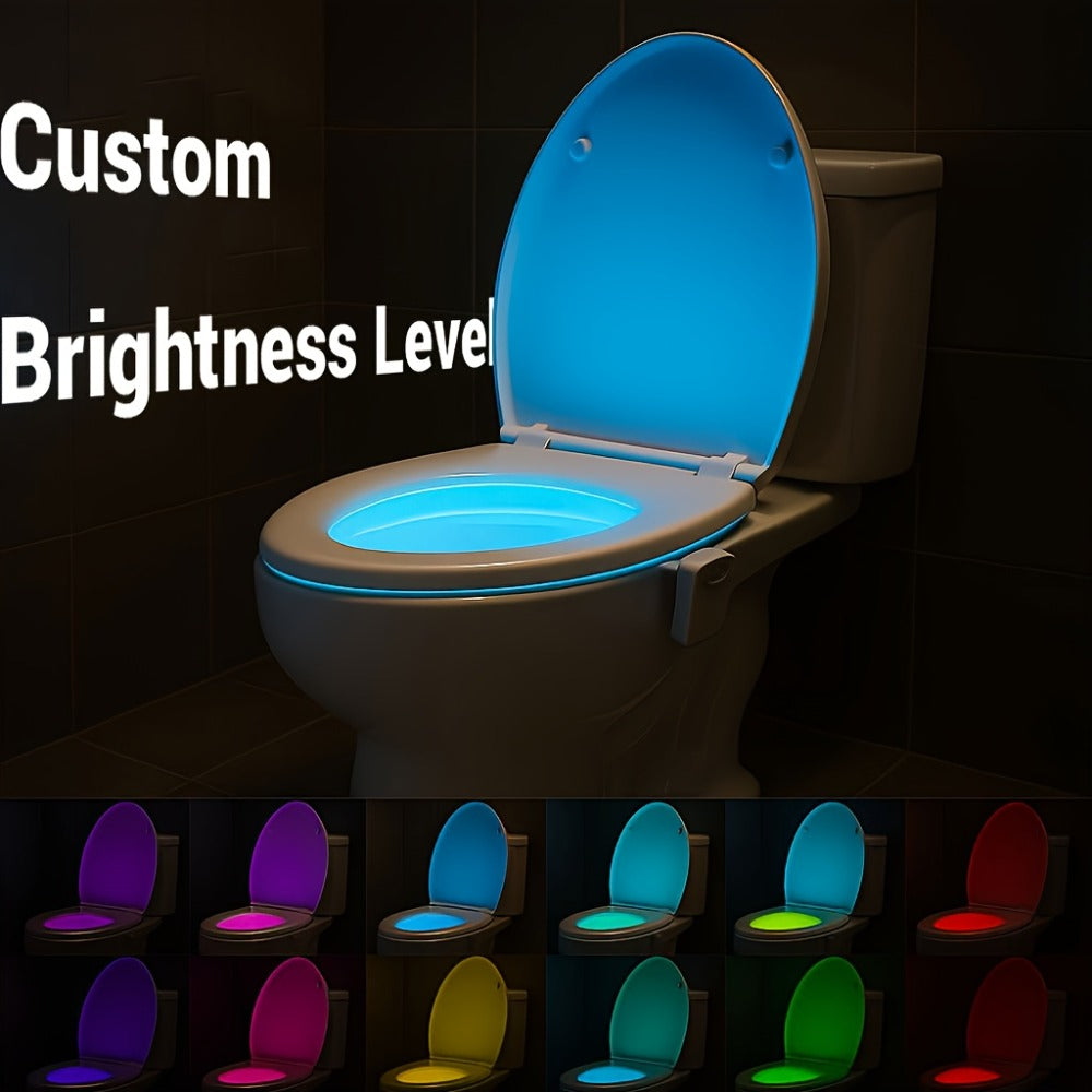 Two-Piece Clip-On Toilet Bowl LED Night Light Set with Motion Sensor and Three Brightness Levels