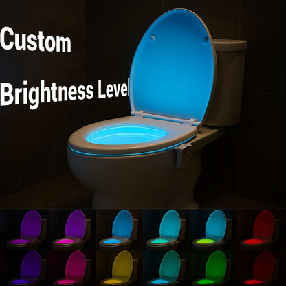 Two-Piece Clip-On Toilet Bowl LED Night Light Set with Motion Sensor and Three Brightness Levels
