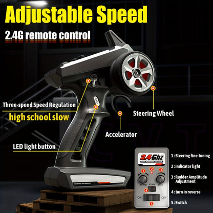 Remote Control Car, 1:16 Scale 4WD Off-Road Truck with 2.4GHz Control, 70KM/H Source Speed and Four Color Options