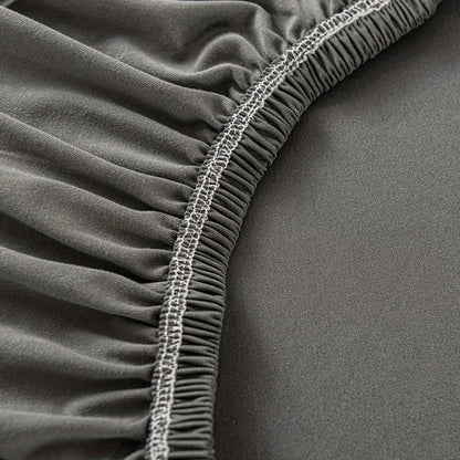 Stretch Sofa Cover Elastic Band | Milk Fiber Fabric Slipcover, Machine Washable Polyester Spandex, 1 to 4 Seater Armchair Couch Cover, Red Gray Blue Black Coffee, Home Decor