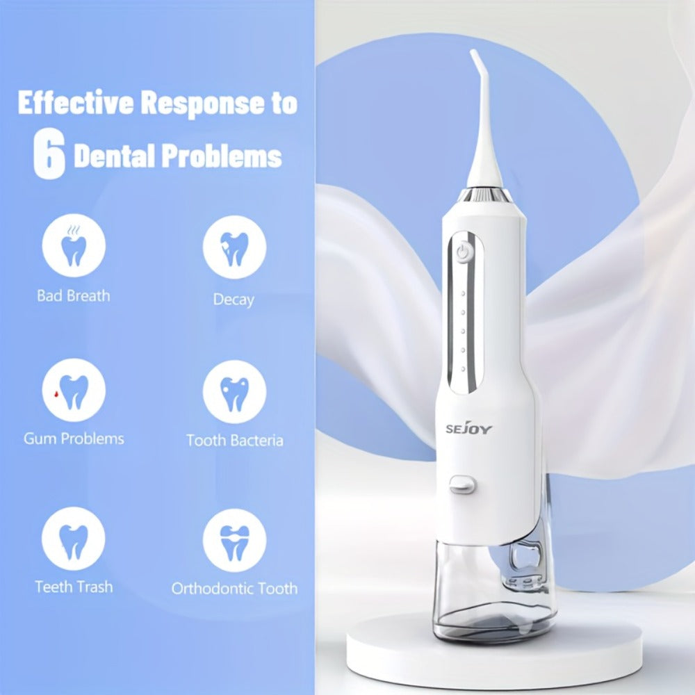 Water Flosser Cordless Five-Mode Design with Five Jet Tips, 1800mAh Battery and Pink or Black Options