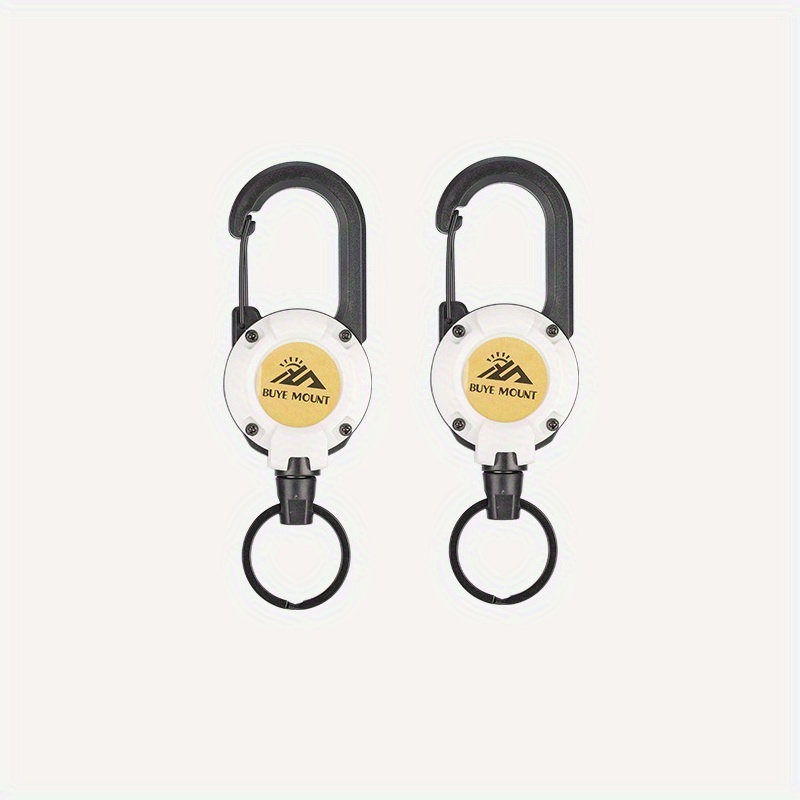 Two-Pack Retractable Keychains with 23-Inch Steel Wire, Lanyards and Four Color Options for Daily Carry