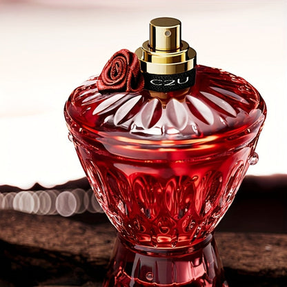 Perfume for Women 75ml in Red Crystal-Rose Bottle with Floral-Woody Source Family for Daily Wear
