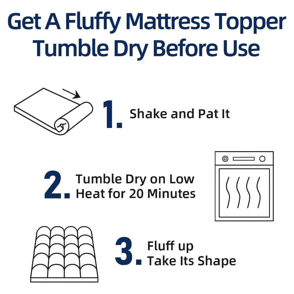 Mattress Topper Baffle-Box Down-Alternative Fill with Deep-Pocket Skirt in Twin to King Sizes