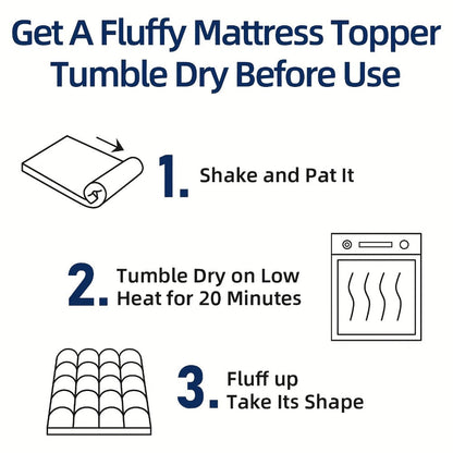 Mattress Topper Baffle-Box Down-Alternative Fill with Deep-Pocket Skirt in Twin to King Sizes