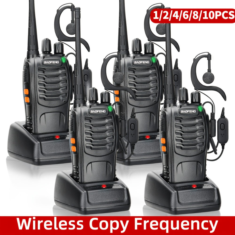 Baofeng Long Range Walkie Talkies for Adults with Earpieces 16 Channel Rechargeable Two Way Radio VOX Flashlight for Camping Hiking Skiing Cruise Family Adventure Available in 1 2 4 6 8 10 Pack