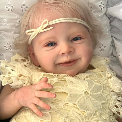 Reborn Doll Sebastian 19-Inch Soft Vinyl Figure with Hand-Rooted Blonde Hair, Open Eyes and Accessory Set