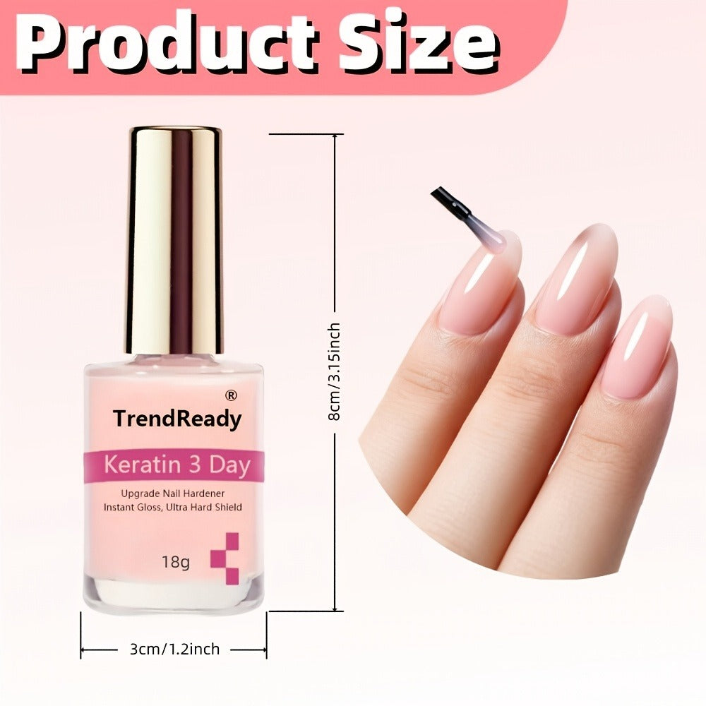 Colored Nail Hardener Set Pink White Yellow - Fast Drying 15ml Nail Strengthener for Weak Splitting Brittle