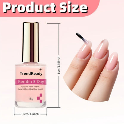 Colored Nail Hardener Set Pink White Yellow - Fast Drying 15ml Nail Strengthener for Weak Splitting Brittle