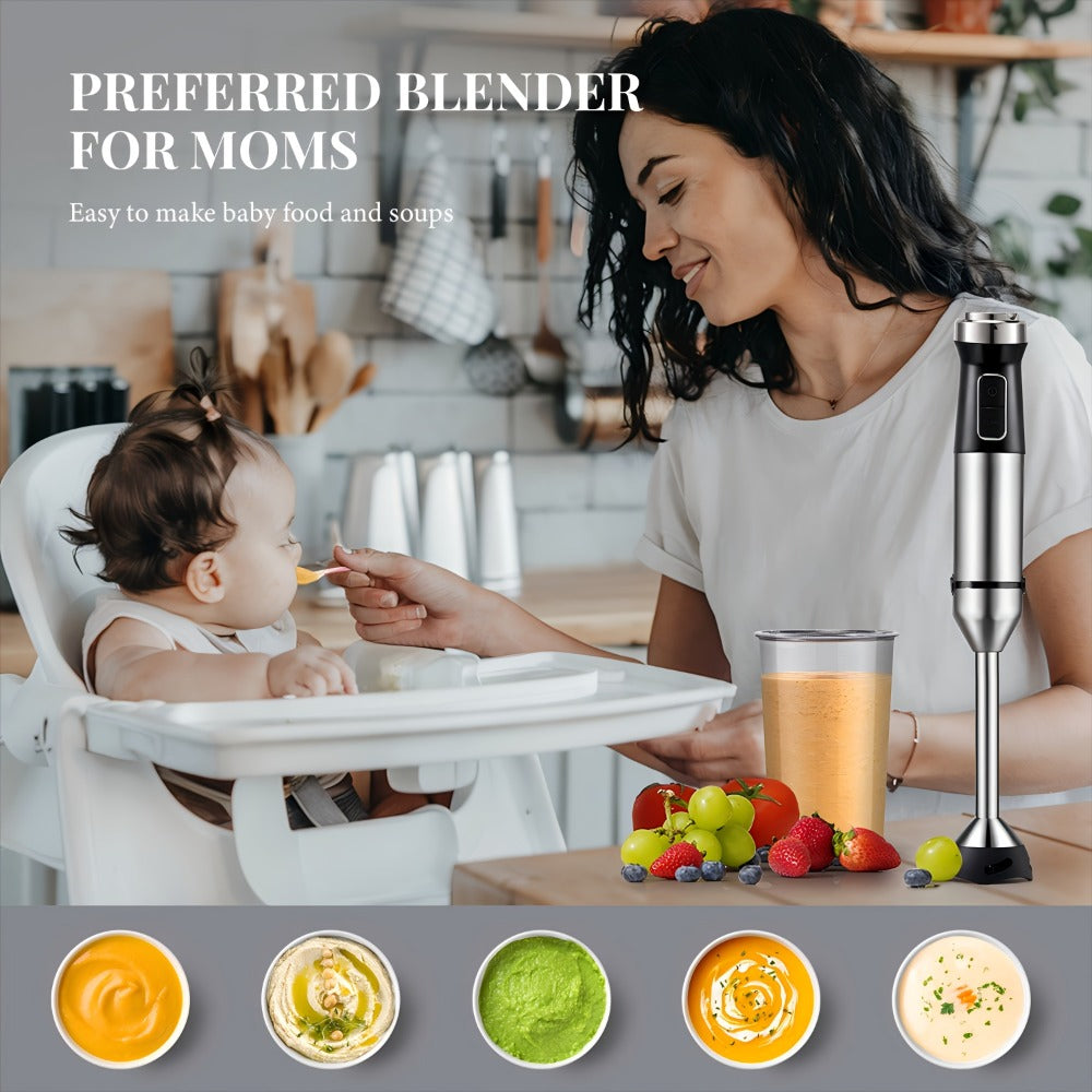 Display-Control Immersion Blender Set with 20 Speeds, Turbo Mode and Six- or Seven-Piece Options
