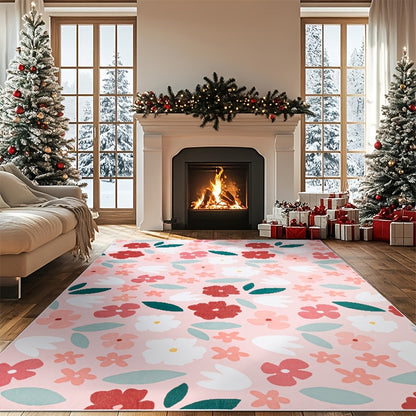 Area Rug 8x10 Ft Soft Non-Slip Machine Washable Large Floor Rug with Floral Forest Animal Patterns for Living Room Bedroom Home Decor – Durable Easy Clean Indoor Carpet