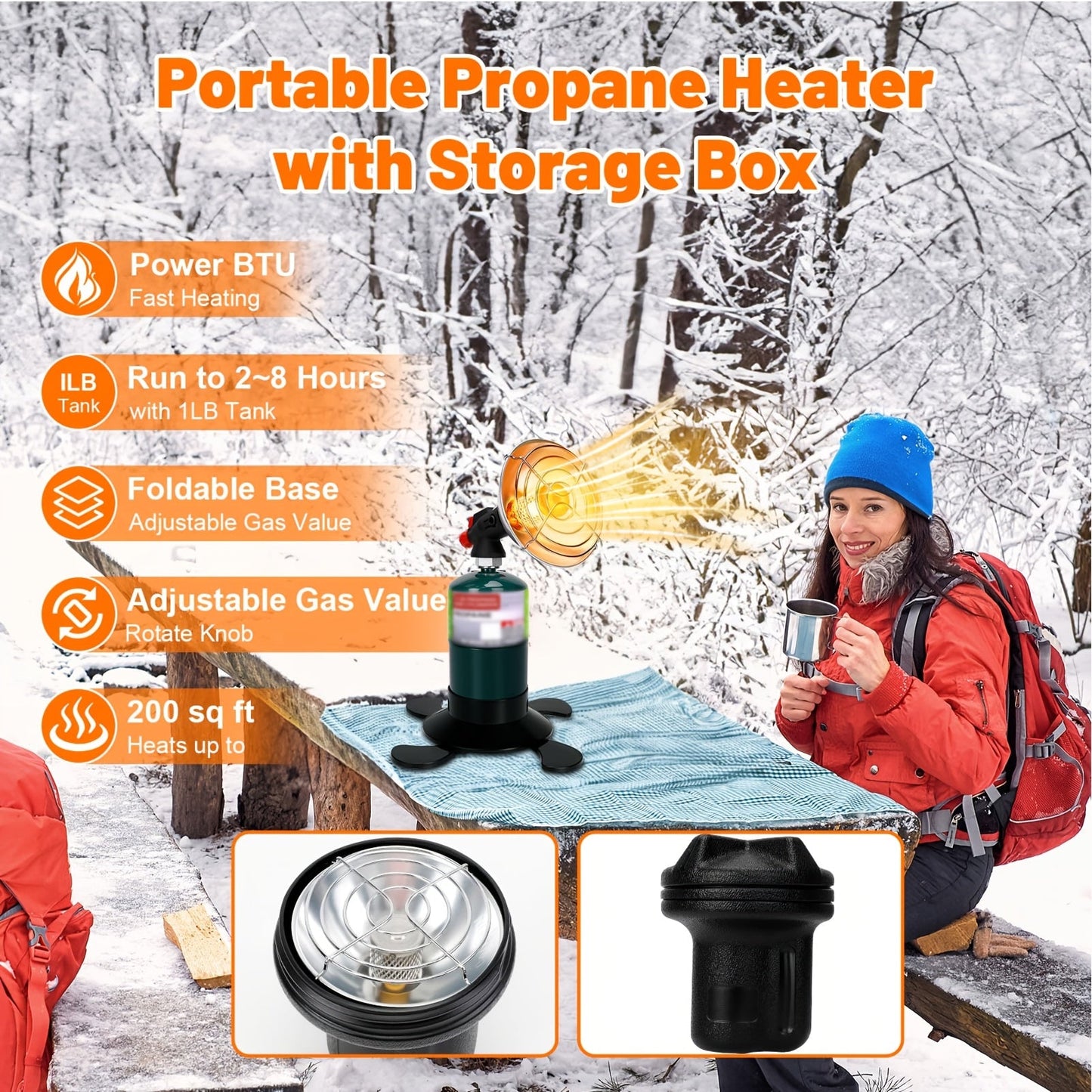 Propane Heater | Portable Camping Tent Ice Fishing Hunting Patio Garage