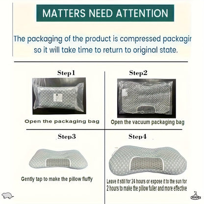 Cervical Contour Neck Massage Pillow – Ergonomic Bone-Shape Support with Detachable Moisture-Absorbing Cover | Soft High-Quality Pillow Core for Deep Sleep & Neck Pain Relief