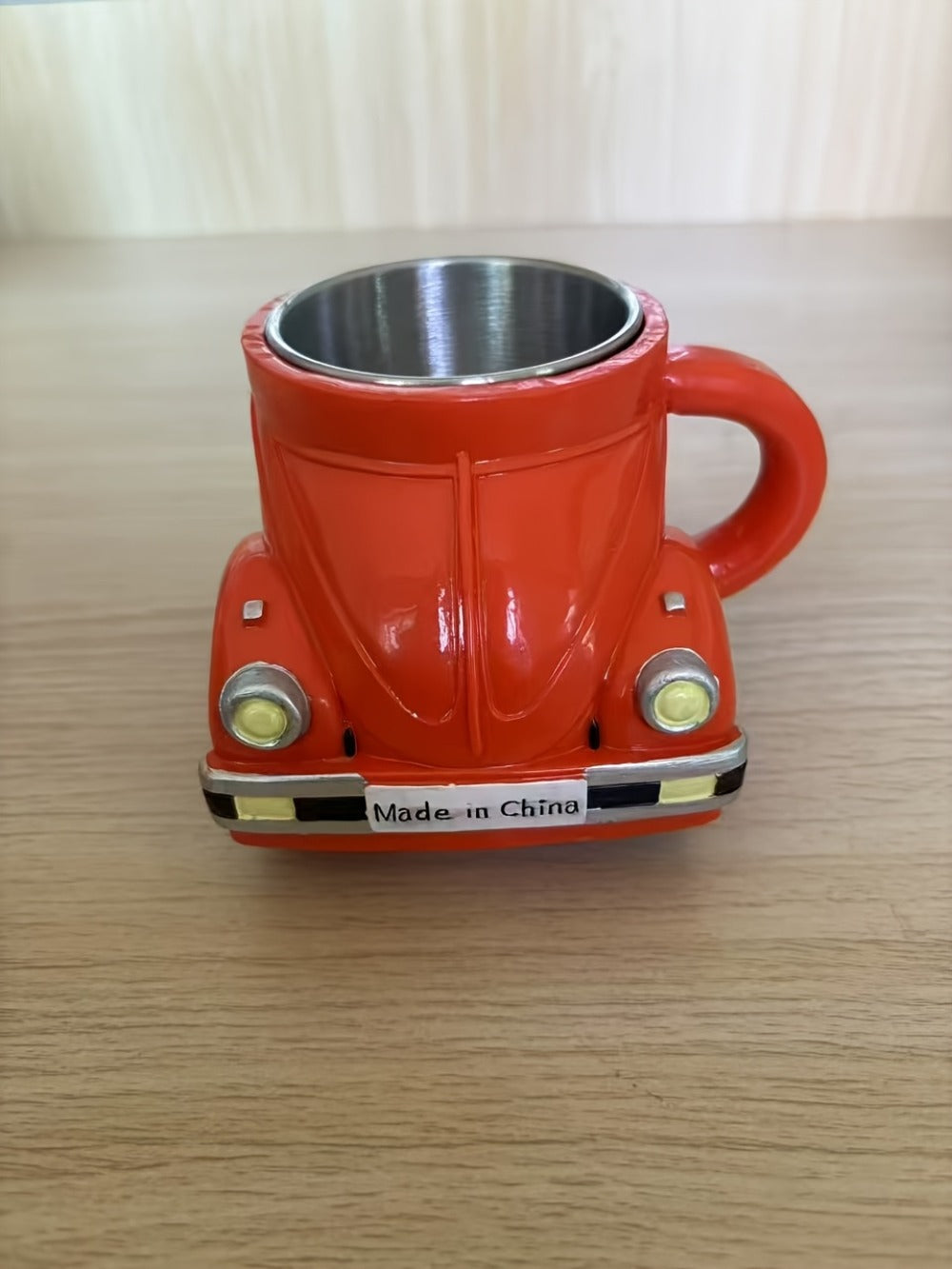 Sports-Car-Shaped Coffee Mug with Silver-Tone Interior, Door-Style Handle and Six Body Colors