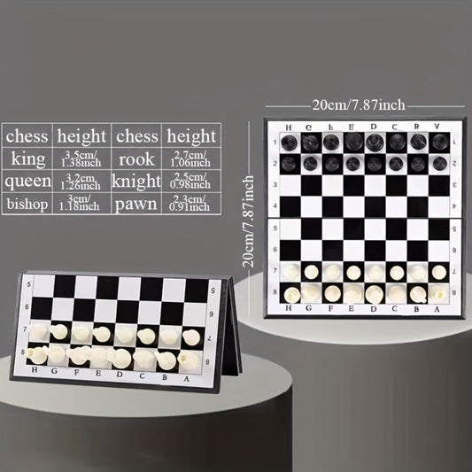 Magnetic Chess Set Folding Board Portable Travel Chess Game Mini Checkerboard for Kids Adults Family Gift No Battery Needed