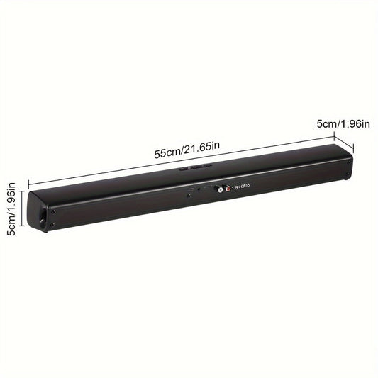Deep Bass Soundbar with Subwoofer for Smart TV – 22" Wireless Bluetooth 5.0 Surround Sound System, TF/AUX/RCA/TWS, Home Theater Speaker for PC, Gaming, Projector, Studio, Live & Stage