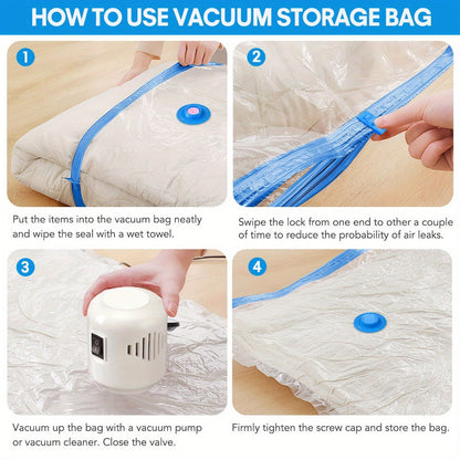 Clear Blue Vacuum Storage Bag Set with Pictured Electric Pump, 16-Piece Checkout Pack and Travel Cases