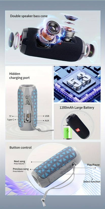 Bluetooth Speaker T&G TG117 10W TWS Model with 1200mAh Battery, FM, TF, USB, Type-C and Eight Colors