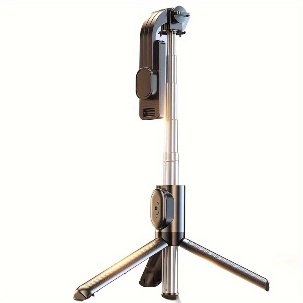 40.55-Inch Foldable Phone Tripod and Selfie Stick with Black Finish, Adjustable Holder and Remote