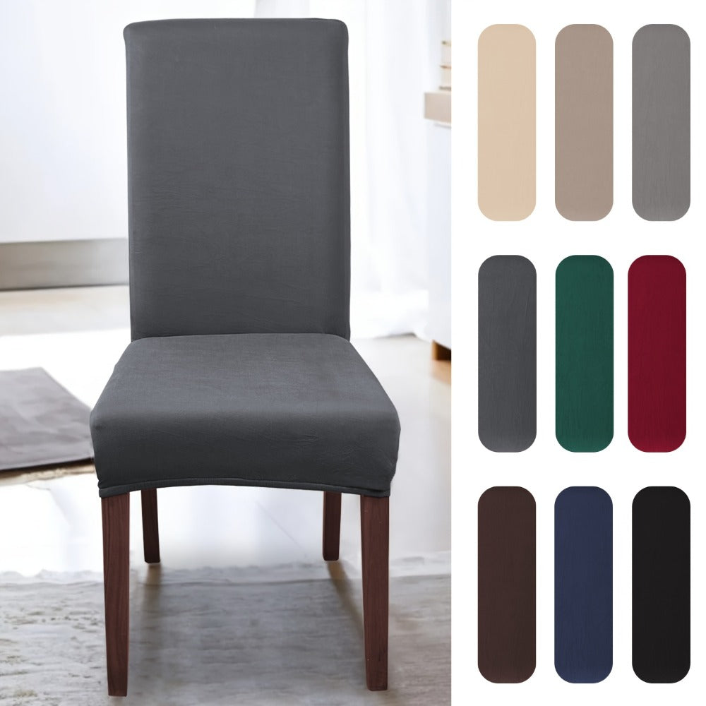 Chair Cover Set of 4 or 6 Stretch Milk-Fiber Dining Slipcovers in Eight Available Color Choices