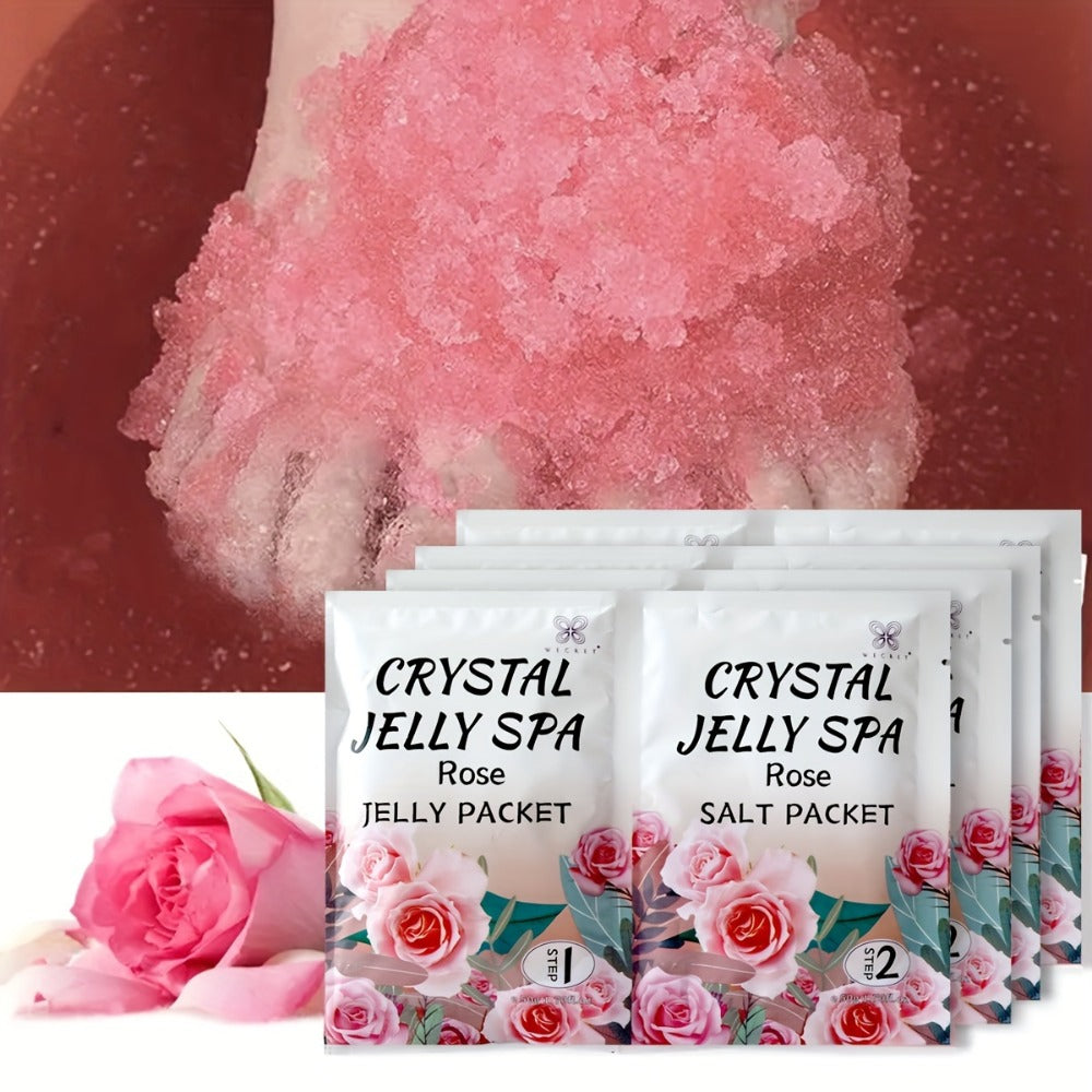 Foot Soak for Dry Cracked Feet Jelly Spa Bubble Bath Salt — Moisturizing Exfoliating Foot Care Treatment, Honey Lavender Lemon & Rose Scents, Relaxing At-Home Pedicure Spa Gift for Women & Men