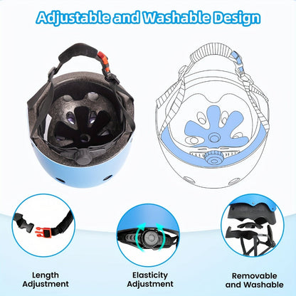 Kids Bike Helmet Adjustable XXS Toddler – ABS+EPS Unisex Sports Helmet with Removable Liner, 11 Vents, Matte Finish, Head 18.89"-21.65" | Blue & Pink | Birthday Christmas Gift