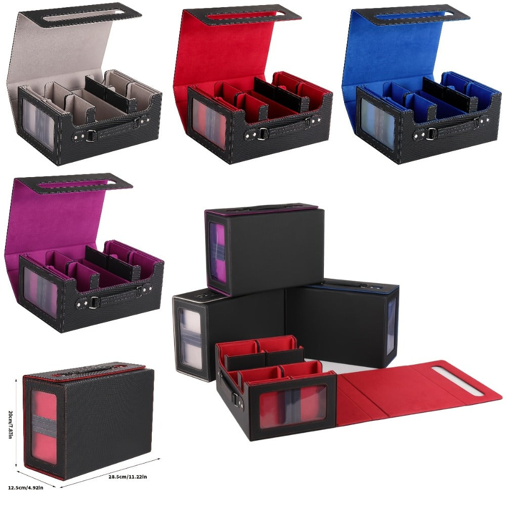 Five-in-One Trading Card Storage Box with Detachable Dividers, Display Windows and Four Colors