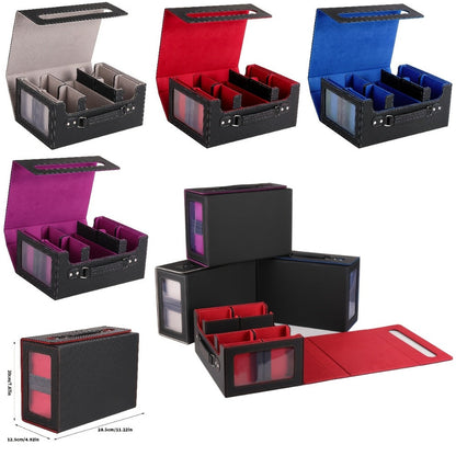 Five-in-One Trading Card Storage Box with Detachable Dividers, Display Windows and Four Colors