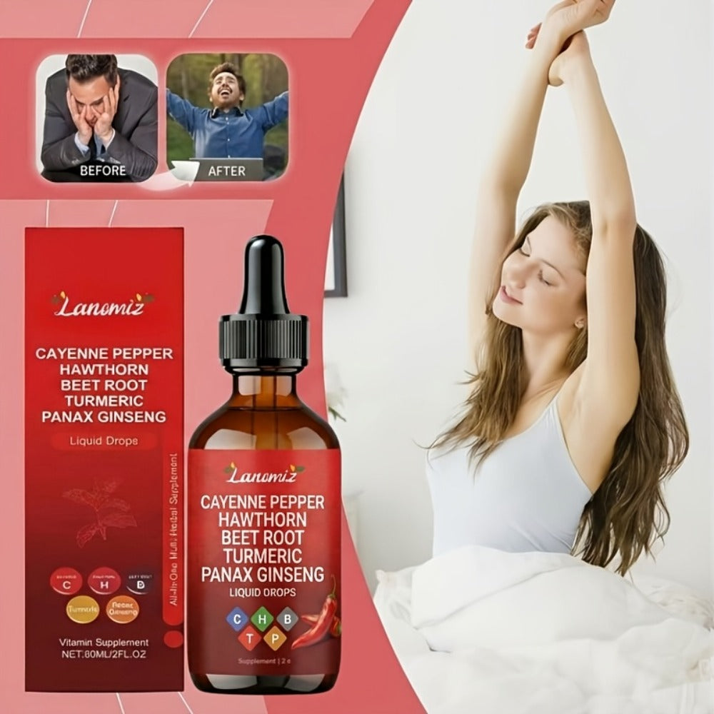 Cayenne Pepper Herbal Liquid Drops in 2-Fl-Oz Bottles with One-, Two- or Three-Bottle Options