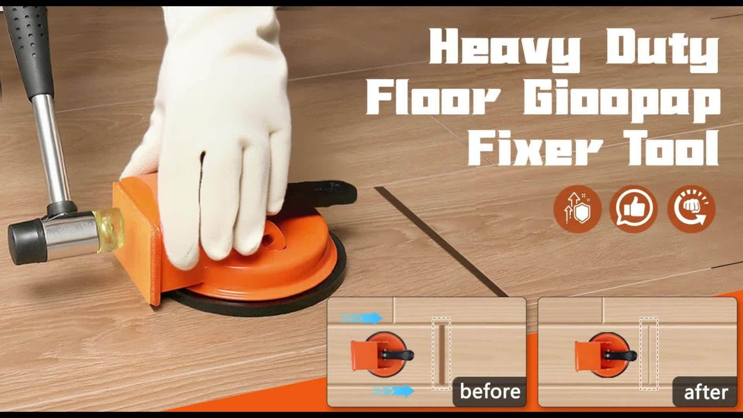 Floor Gap Fixer Tool with 4.84" Suction Cup, Laminate Floor Gap Repair Tool Kit for Vinyl Plank Hardwood Floors, Professional Plank Grabber with Metal Body & Felt Pad, Floor Installation Repair Tool