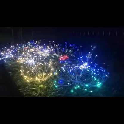 Solar Firework Garden Lights Outdoor 12 Pack 750 LED - 8 Modes Waterproof Starburst Stake Lights for Yard, Pathway, Balcony, Christmas & Holiday Decor, Multicolor or White (4-Pack / 12-Pack)