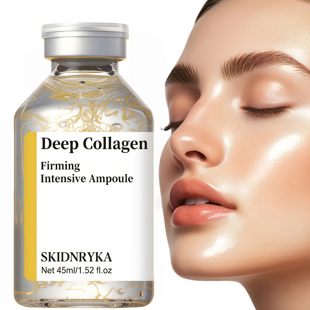 Face Serum SKINDRYKA Collagen, Hyaluronic Acid and Niacinamide in a 1.52oz Glass Dropper Bottle